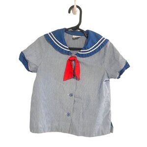 Vintage Frischel By Johnston Boys Nautical Stripe Short Sleeve Shirt & Pants Set